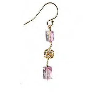 Earrings 4680 with Pink Topaz and Zircon by Michelle Pressler Jewelry