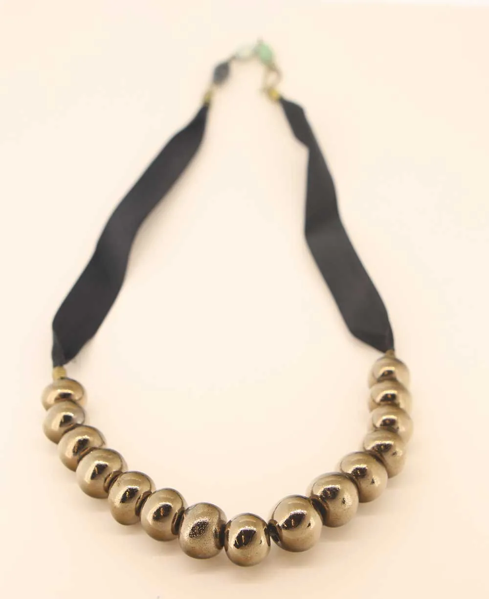 Fair-Trade Beaded Ribbon Necklace, Kenya