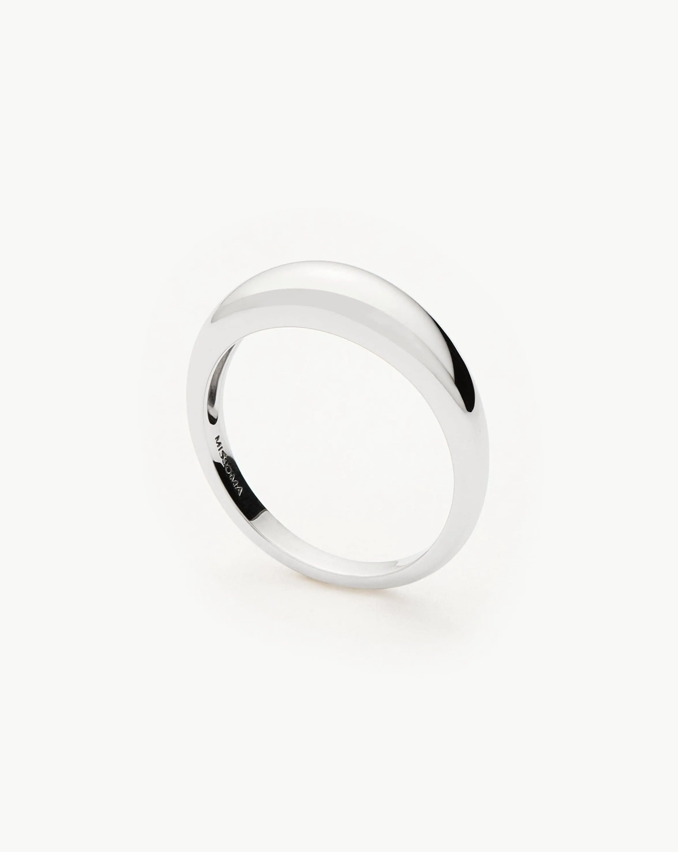 Fine Classic Dome Ring | 14k Solid White Gold