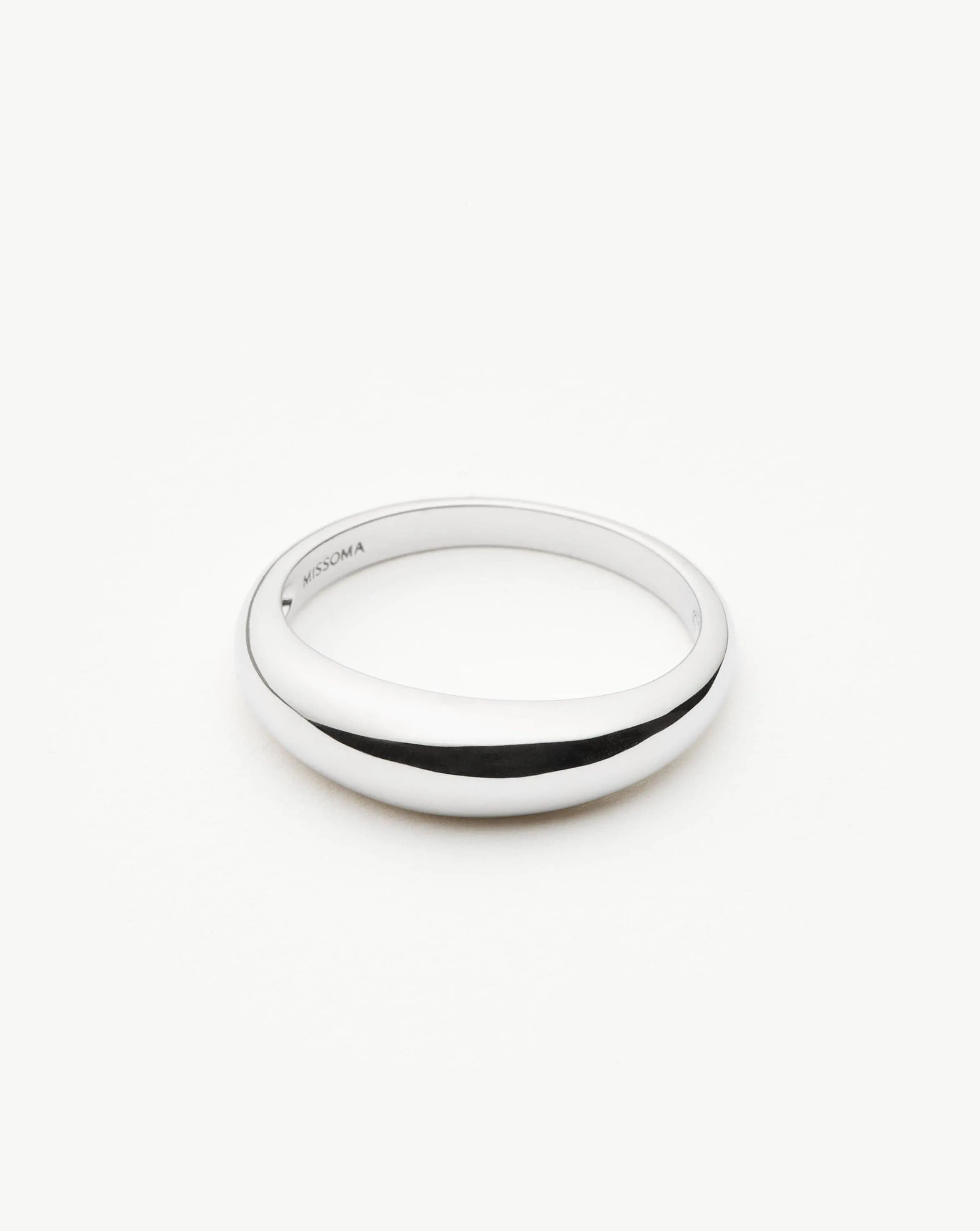 Fine Classic Dome Ring | 14k Solid White Gold