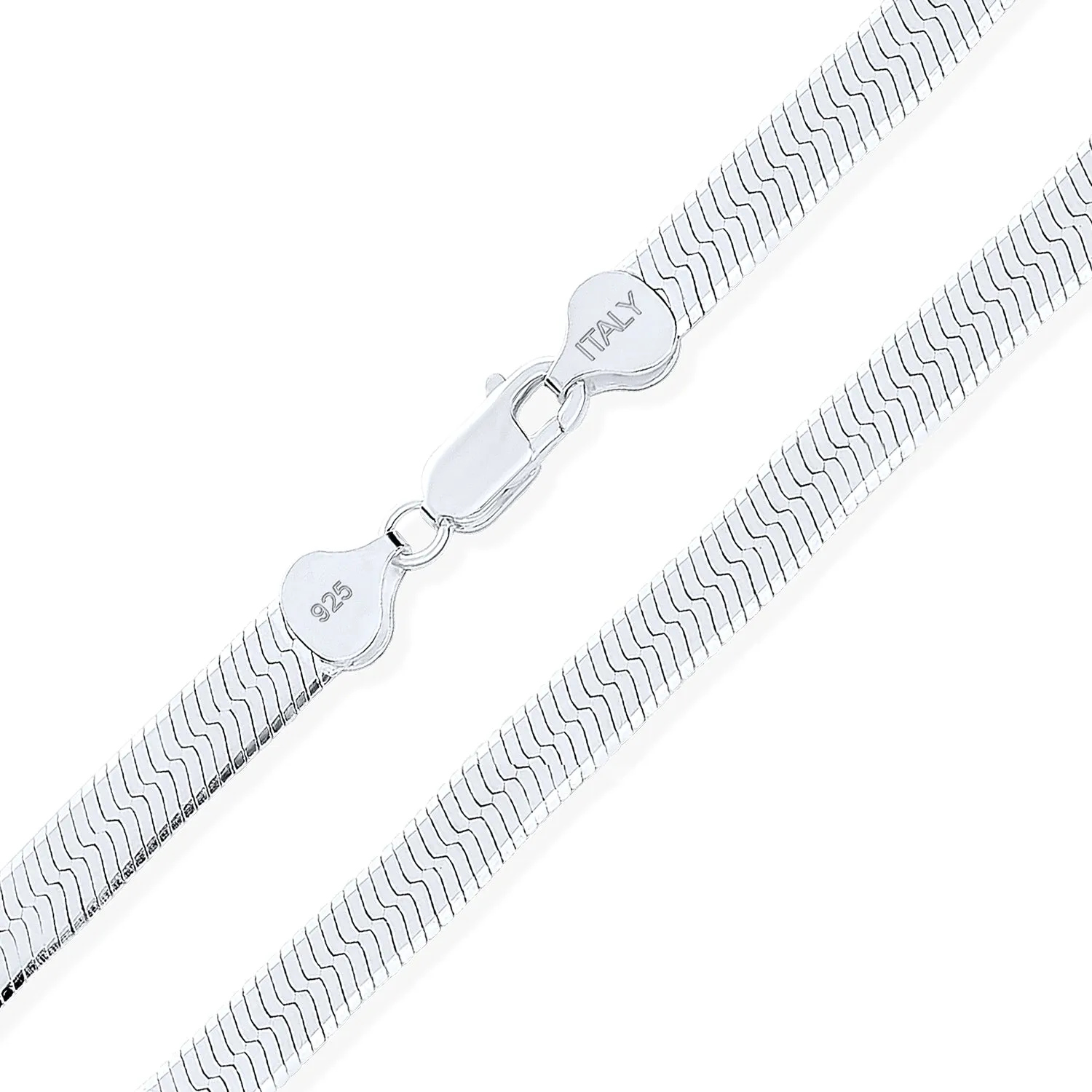 Flat Snake Chain Necklace 080 Gauge Sterling Silver Nickel-Free Italy 16 18 Inch