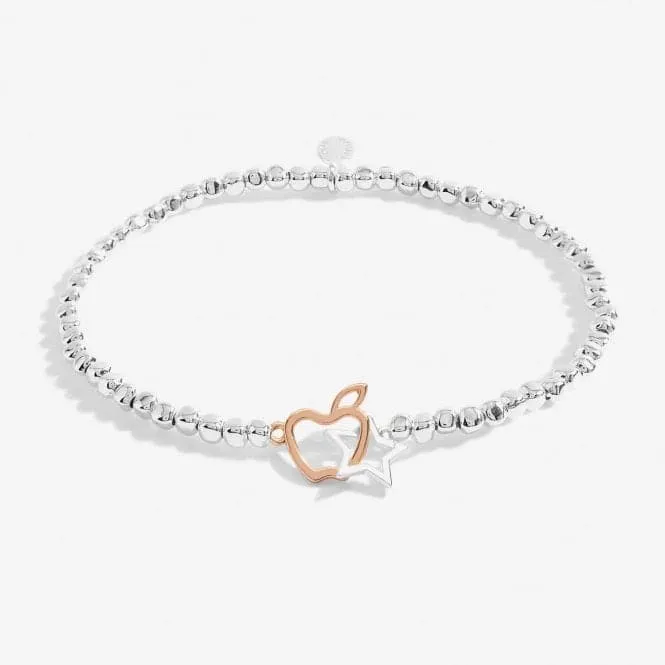 Forever Yours thank You Teacher Silver Rose Gold Plated 17.5cm Bracelet 6881