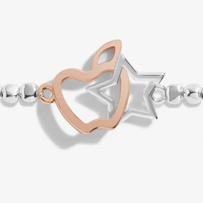 Forever Yours thank You Teacher Silver Rose Gold Plated 17.5cm Bracelet 6881