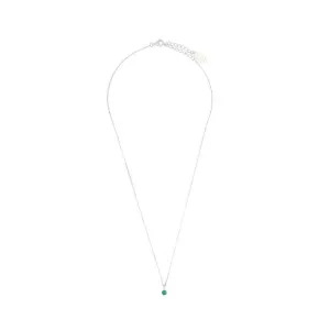 Georgini Natural Green Agate and Diamond May Pendant - Silver