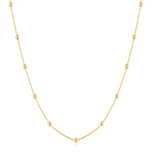 Gold Bobble Long Chain Necklace