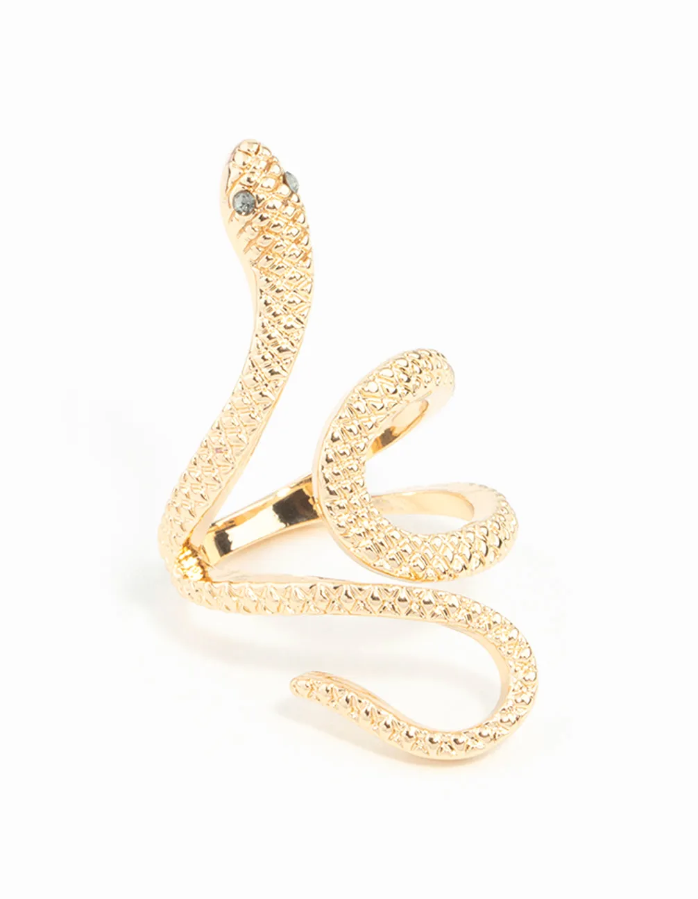 Gold Etched Snake Ring