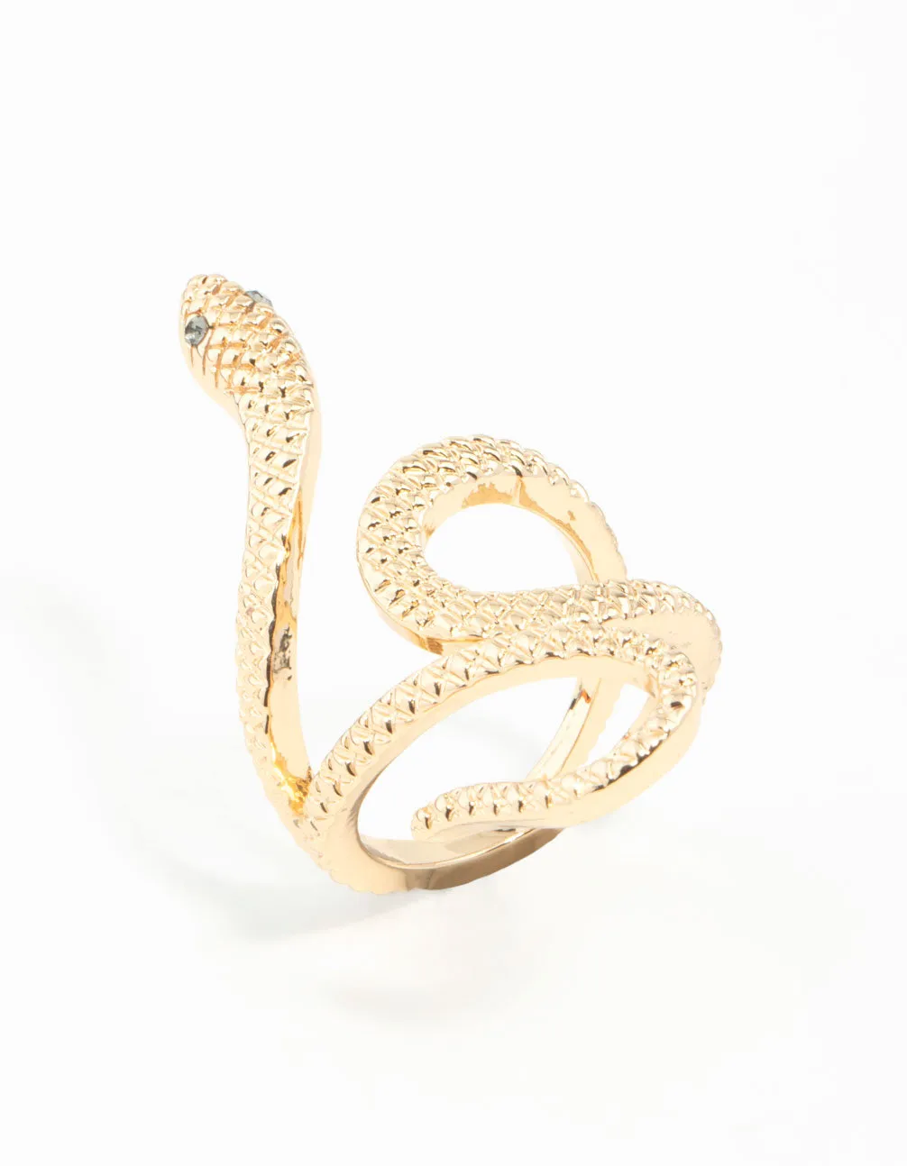 Gold Etched Snake Ring