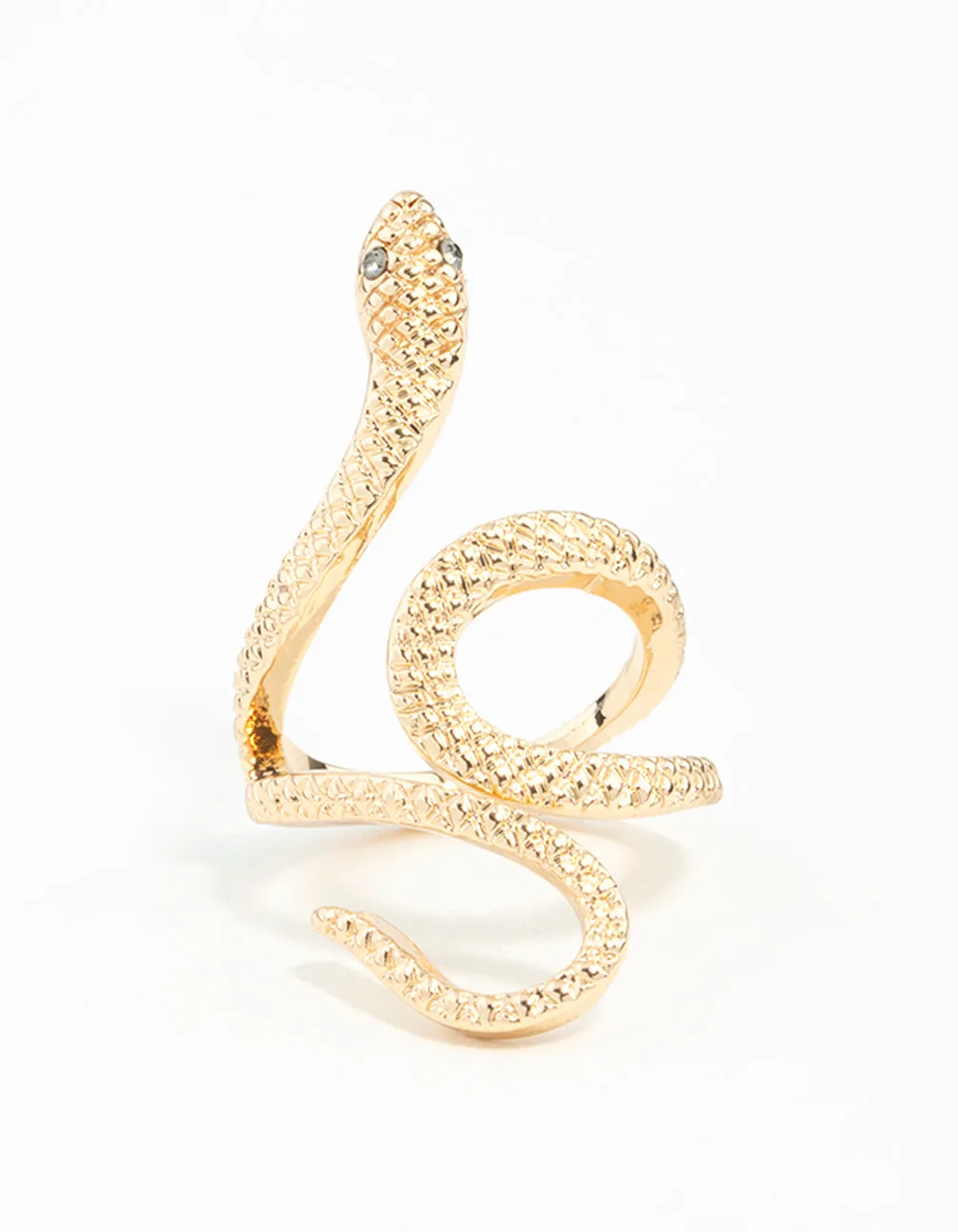 Gold Etched Snake Ring