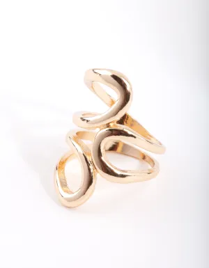 Gold Open Swirl Ring