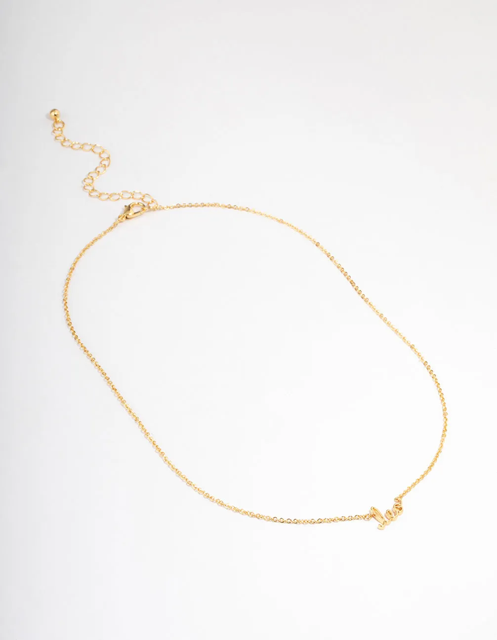 Gold Plated Leo Script Pendant Necklace