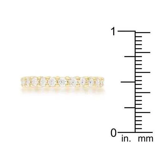 Goldtone Cubic Zirconia Eternity Band