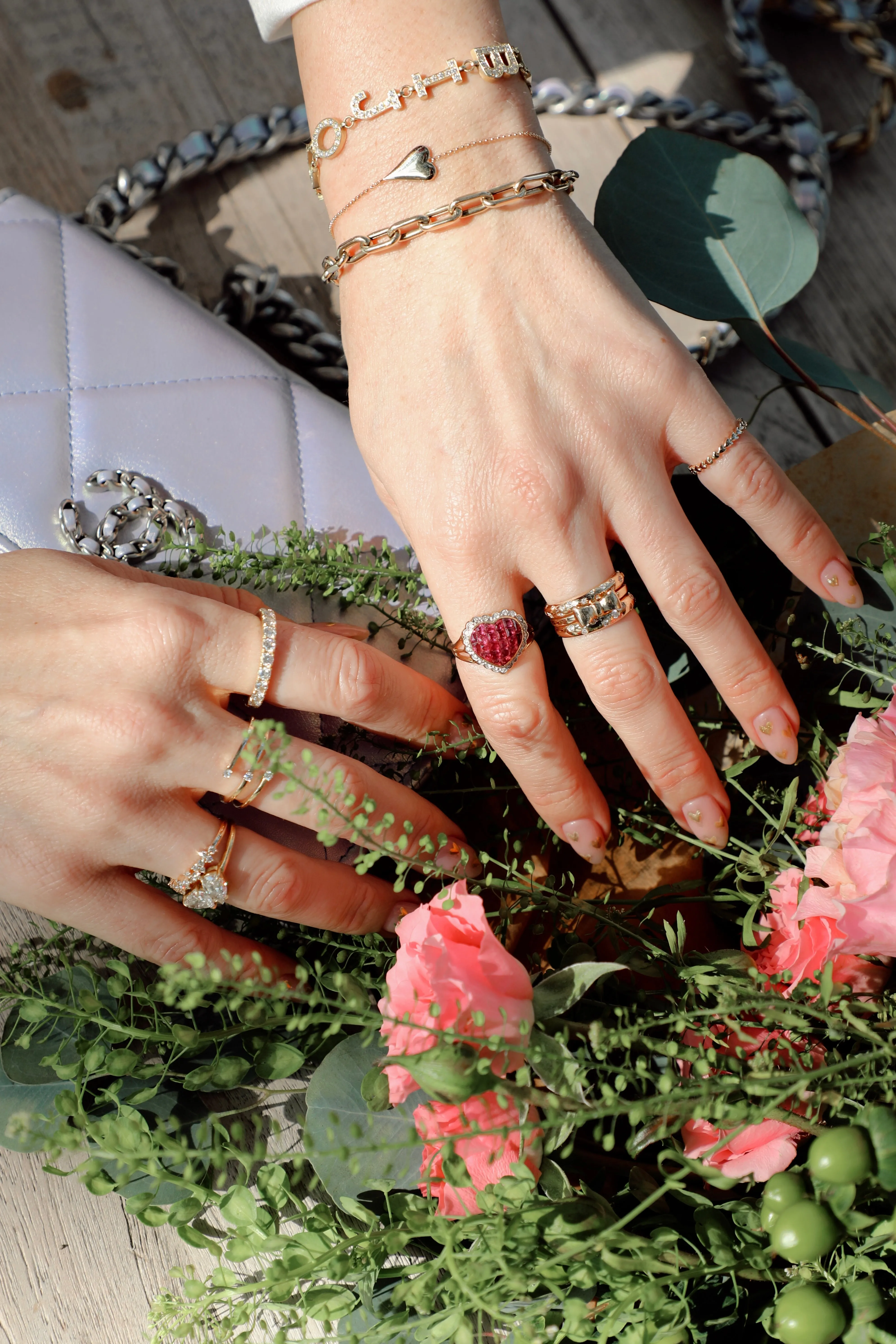 Hearts of Gold Pinky Ring