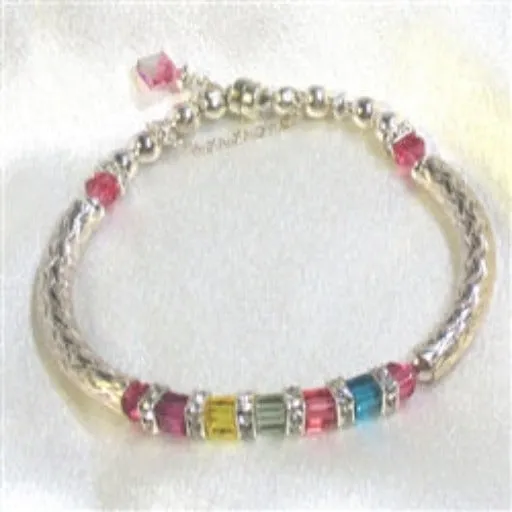 Jelly Bean Crystal Cube Bangle Bracelet