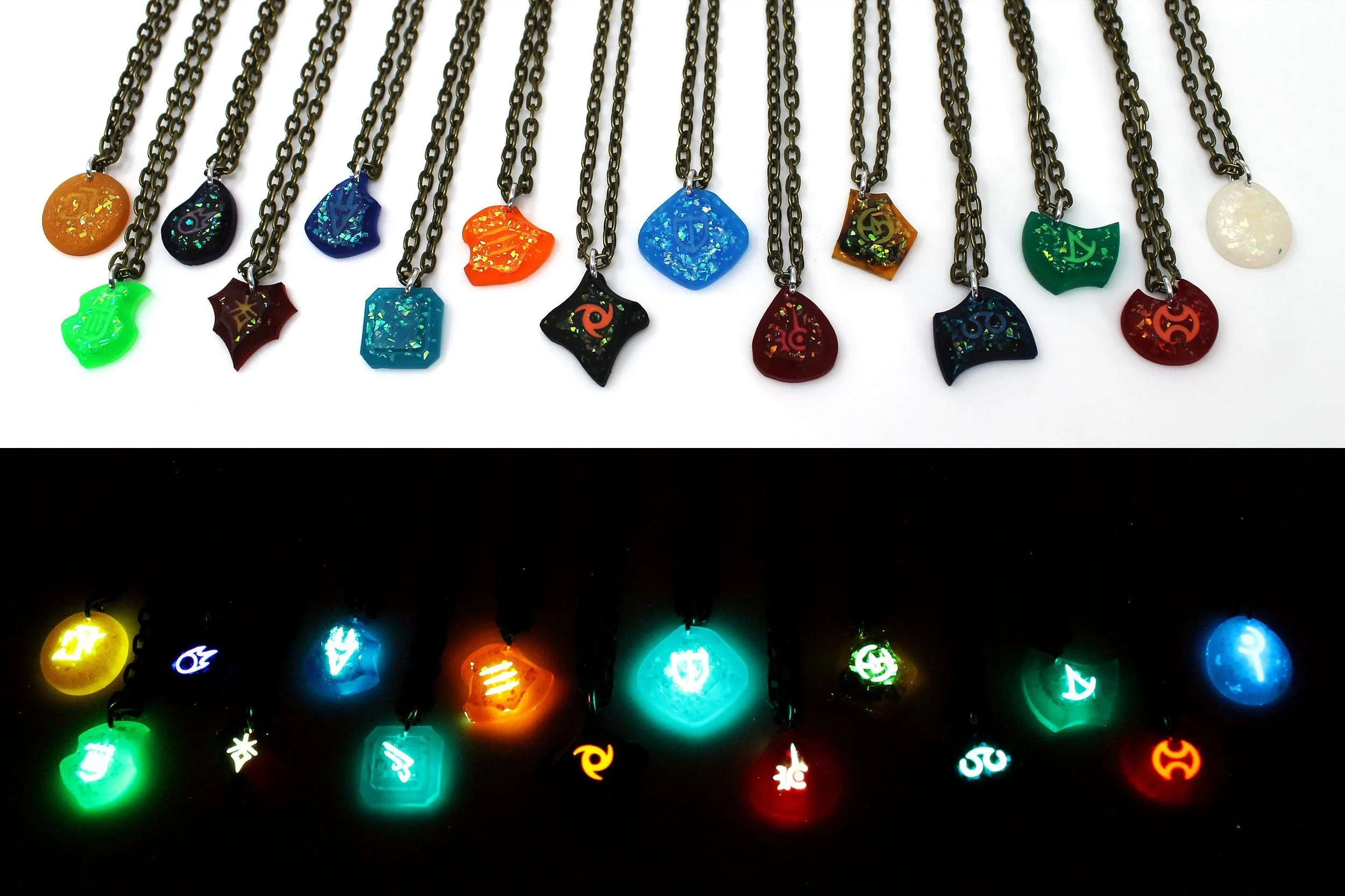 Job Stone Locket Charm Glow Necklaces - FFXIV