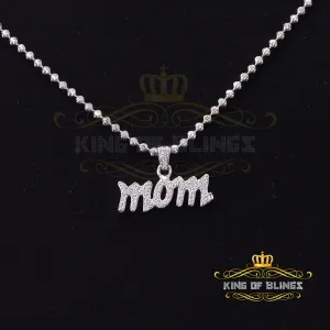 King Of Bling's 0.61ct Cubic Zirconia MOM Pendant White Silver Special Offer at Mother's Day