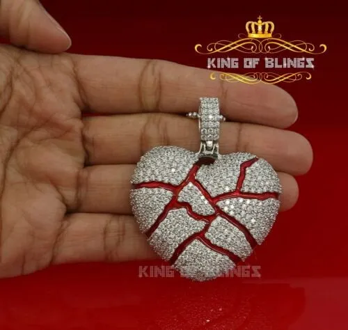 King Of Bling's HeartBroken Shape 925 Silver White 20.01ct Cubic Zirconia