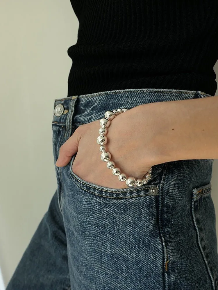 Large and Small Metal Beads Bracelet