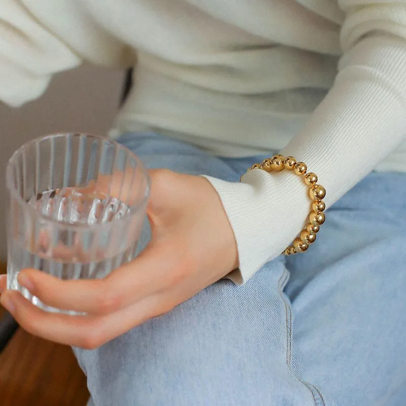 Large and Small Metal Beads Bracelet