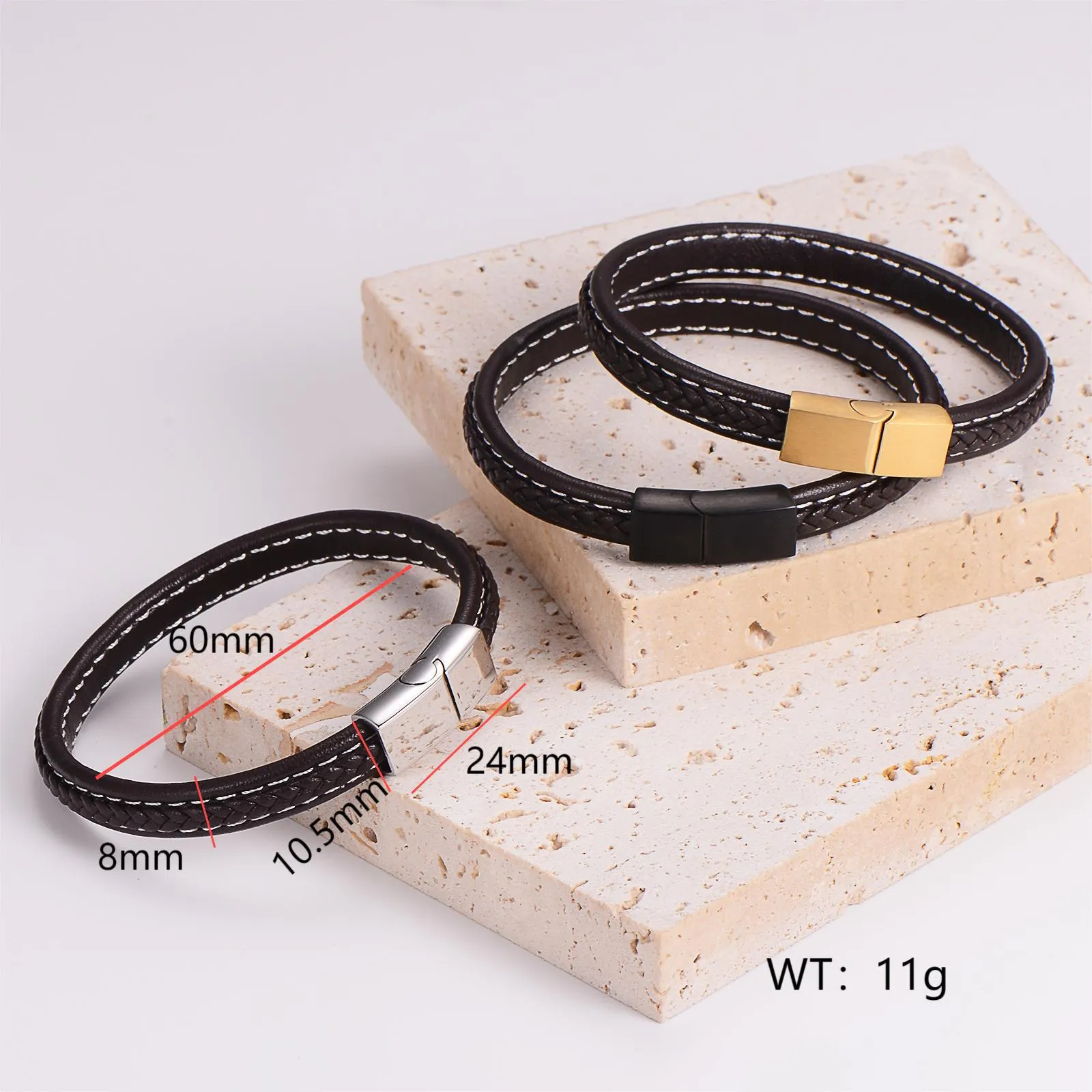 Men Versatile Patchwork Leather Handmade String Bracelets