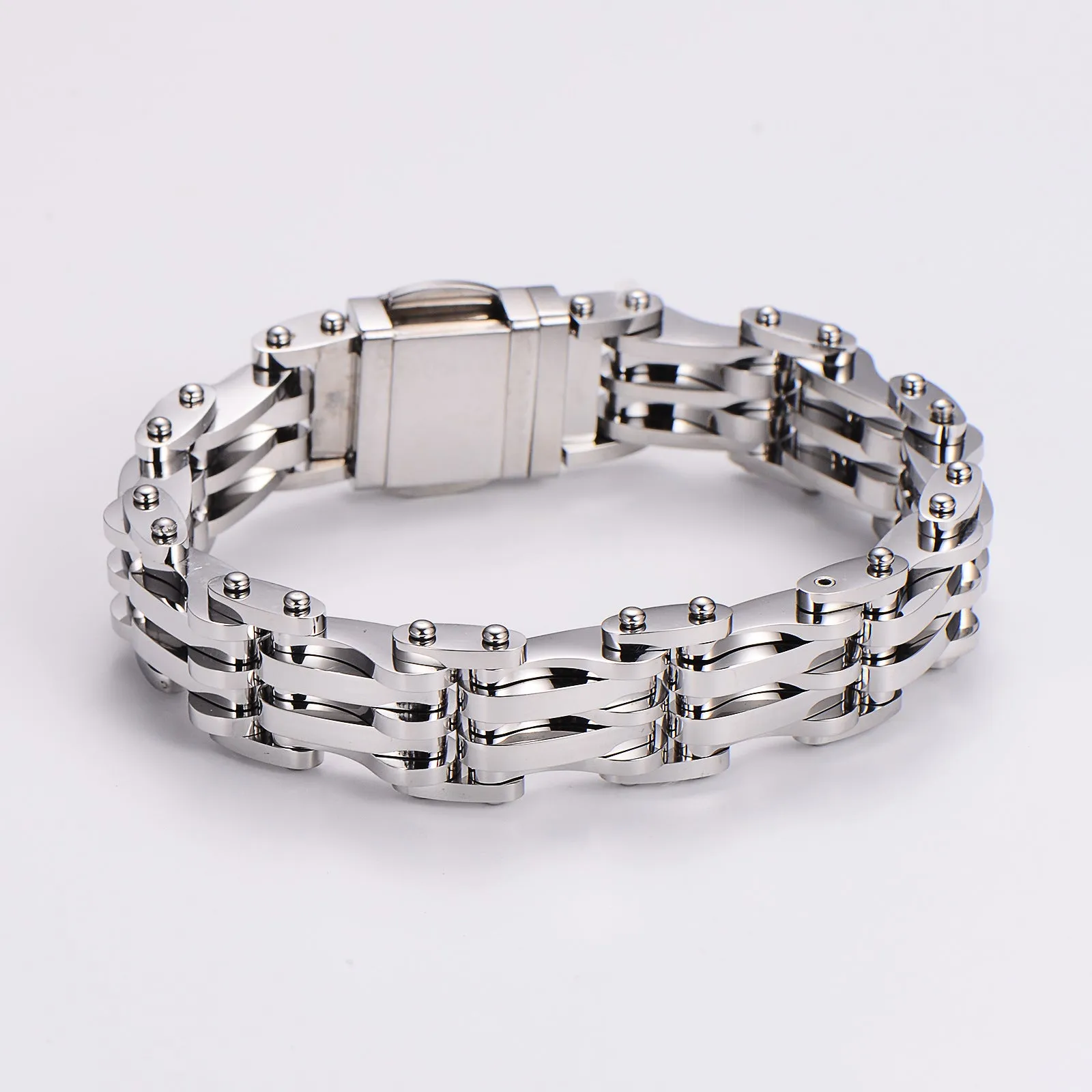 Men Versatile Stripe Geometric Stainless Steel Polishing Bracelets