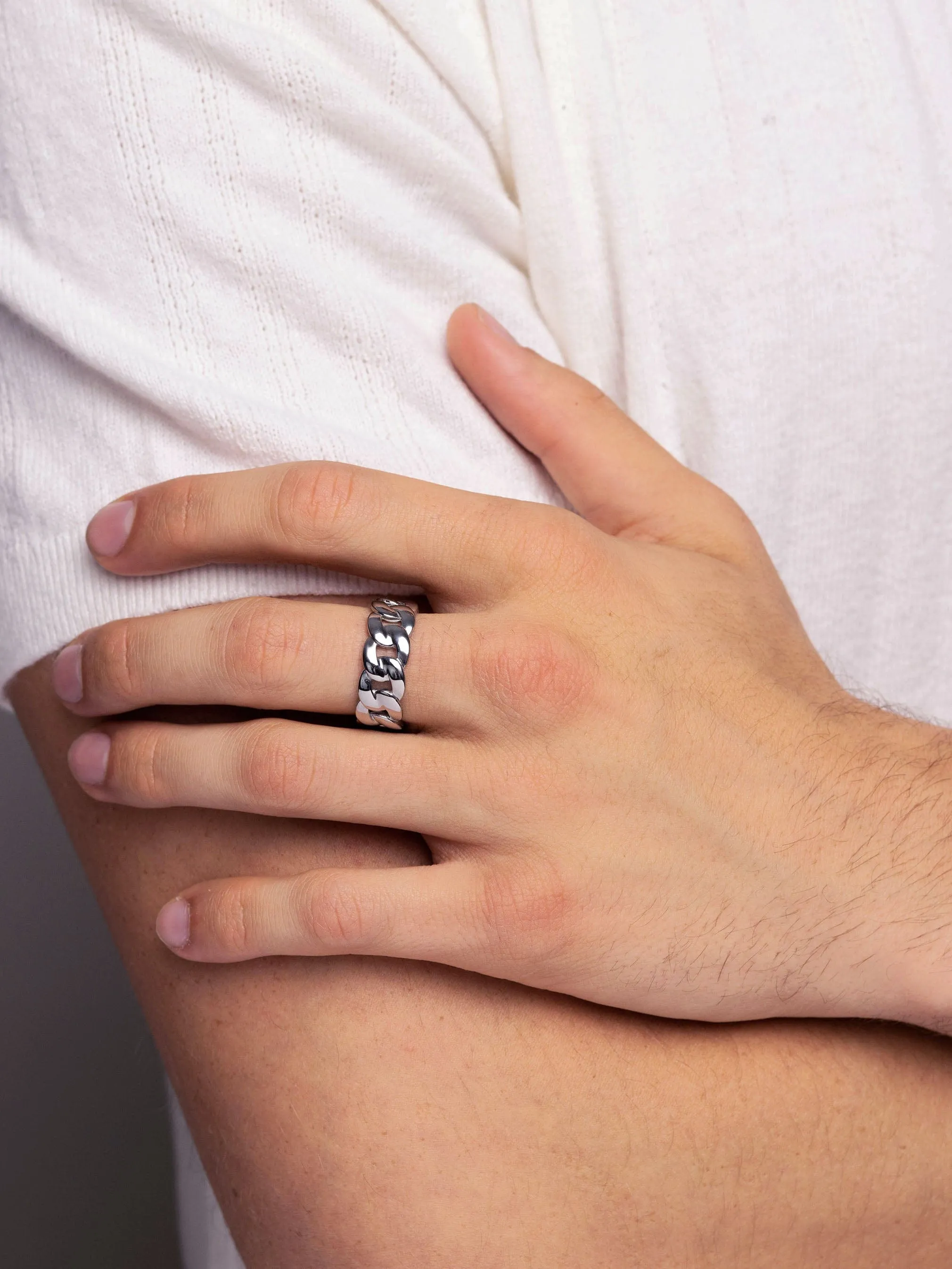 Men's Silver Chain Ring