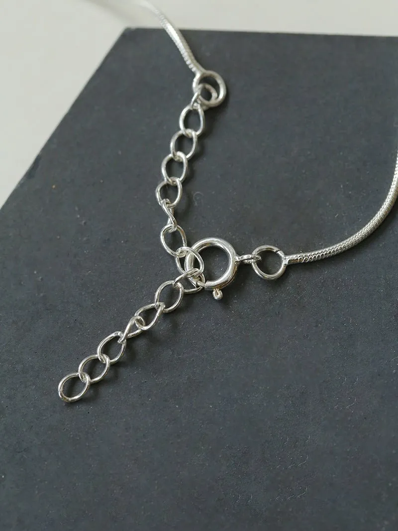 Minimalist Frosted Single Silver Ball Pendant Necklace