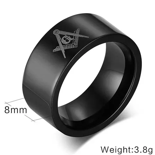 MOREDEAR 8mm Freemasons Ring Masonic Rings For Men and  Women