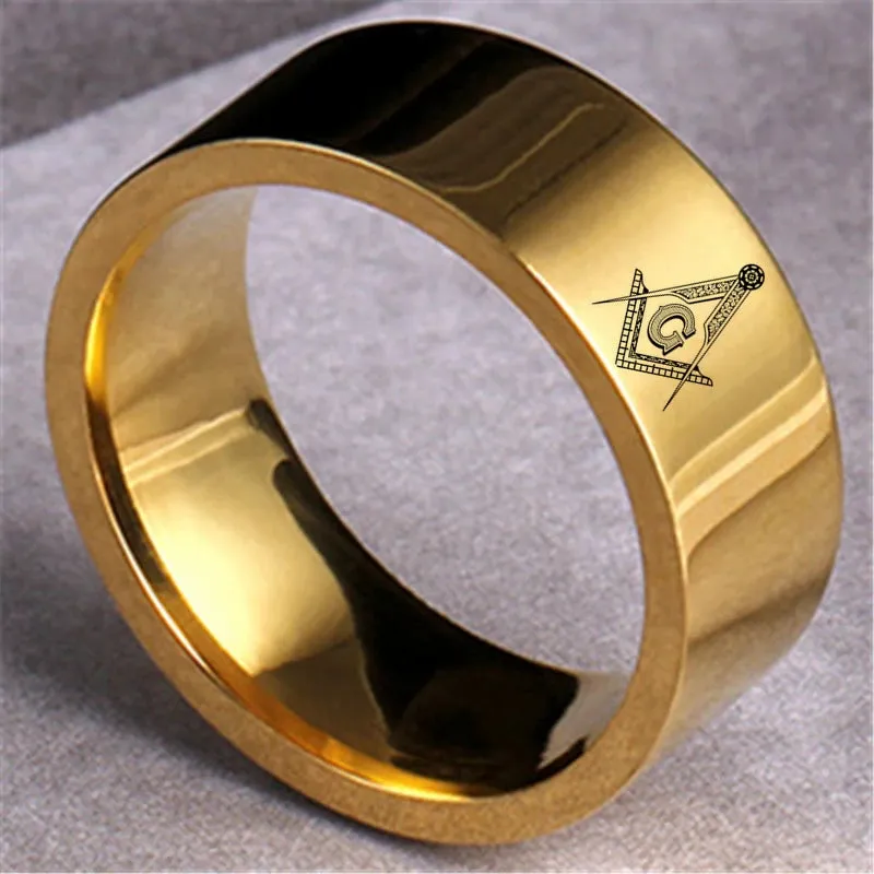 MOREDEAR 8mm Freemasons Ring Masonic Rings For Men and  Women