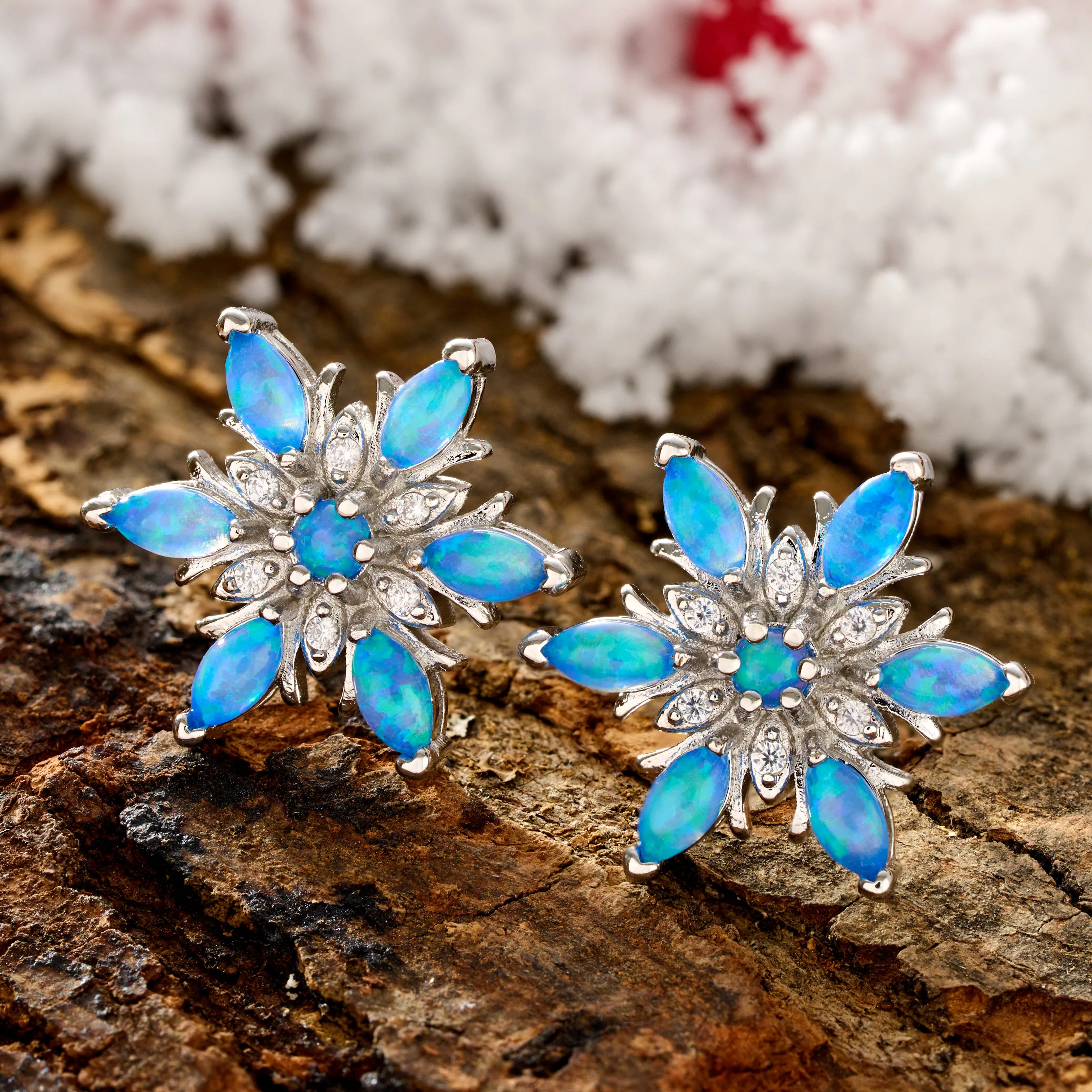 Opal Snowflake Stud Gift Set