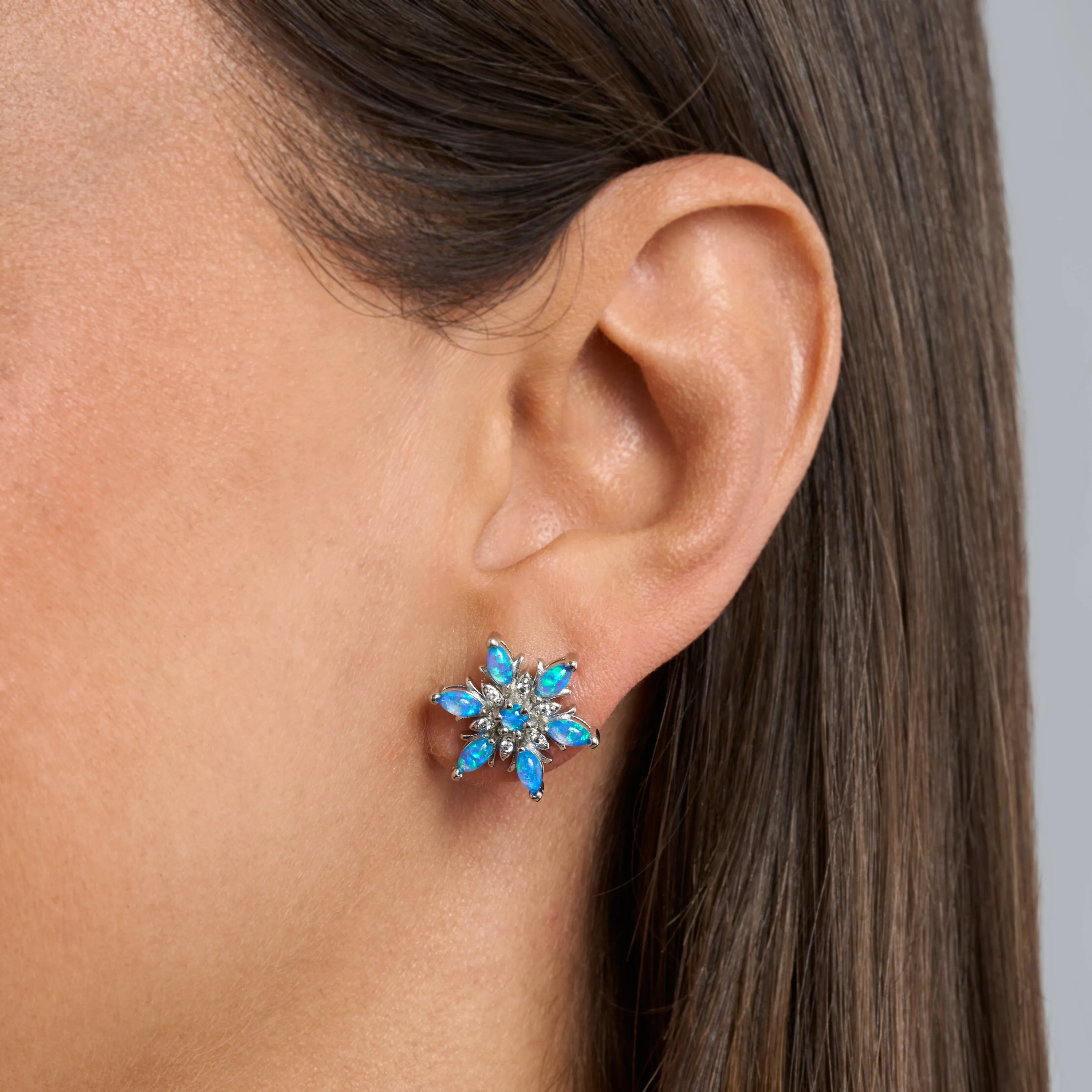 Opal Snowflake Stud Gift Set