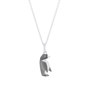 Origami Penguin Diamond Necklace