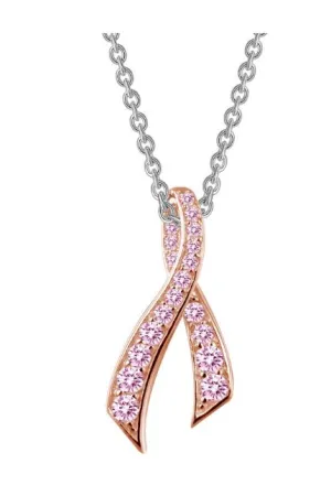 P0172CPP Pink Ribbon Necklace