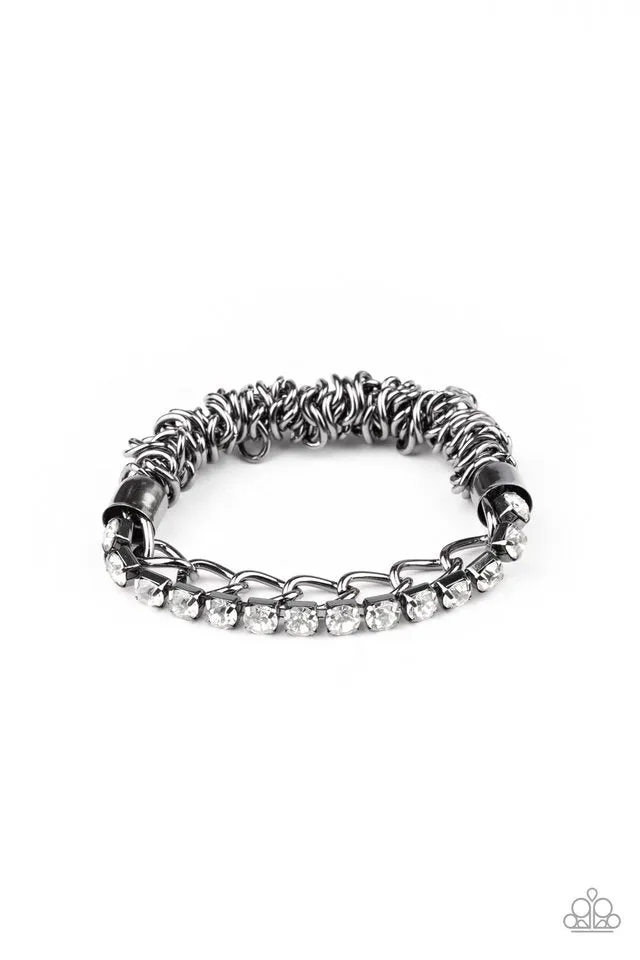 Paparazzi Bracelet ~ Glamour Grid  - Black