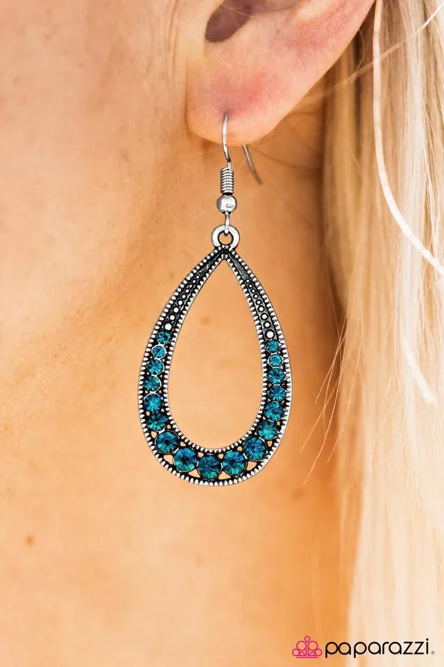 Paparazzi Earring ~ Cloudy With A Chance of SPARKLE - Blue