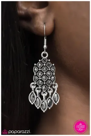 Paparazzi Earring ~ DECO The Halls - Silver