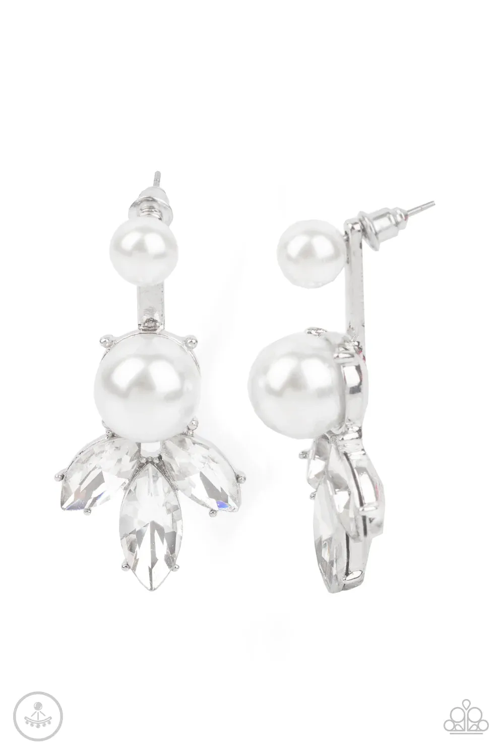 Paparazzi Earring ~ Extra Elite - White