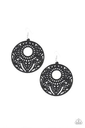 Paparazzi Earring ~ Mandala Mambo - Black