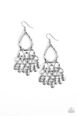 Paparazzi Earring ~ Teardrop Trinket - Silver