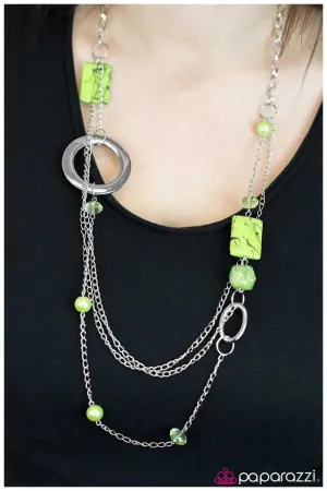 Paparazzi Necklace ~ Drizzled In Deco - Green