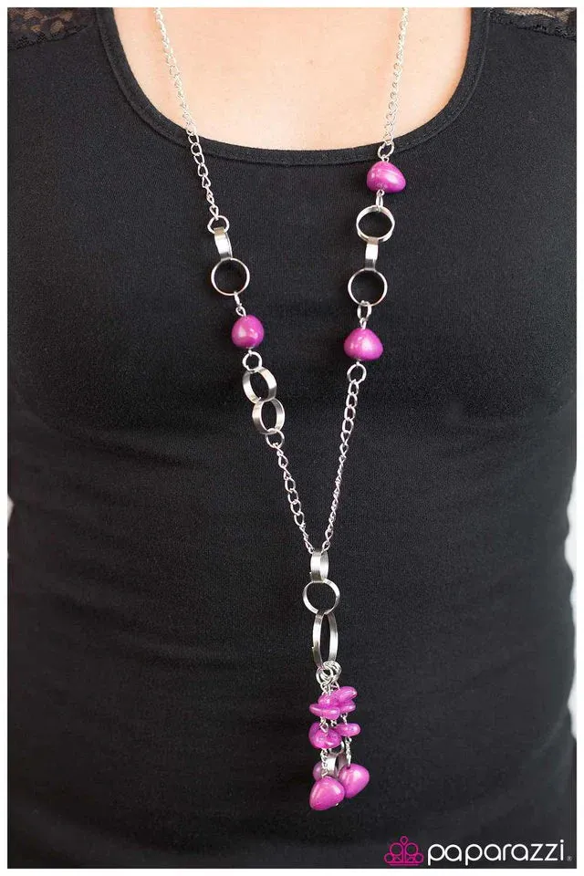 Paparazzi Necklace ~ PIECE of Mind - Purple