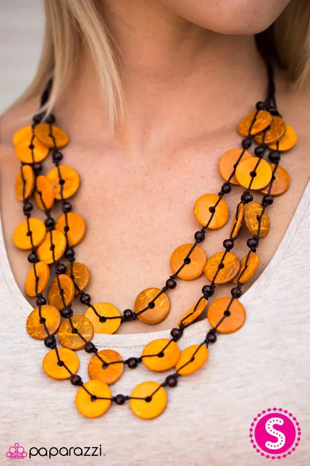 Paparazzi Necklace ~ Tiki Tango - Orange