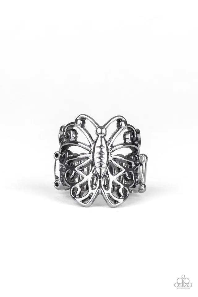 Paparazzi Ring ~ Wouldnt Hurt a BUTTERFLY - Black