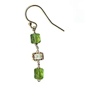 Peridot Earrings 4680 A with Australian Opal by Michelle Pressler Jewelry