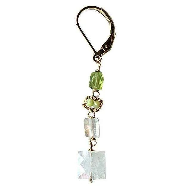 Peridot Earrings 4694 with Moonstone by Michelle Pressler Jewelry