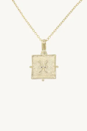 Pisces Zodiac Gold Necklace