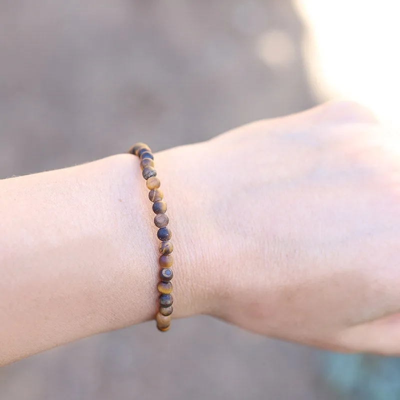 Prosperity Matte Tiger's Eye Delicate Bracelet