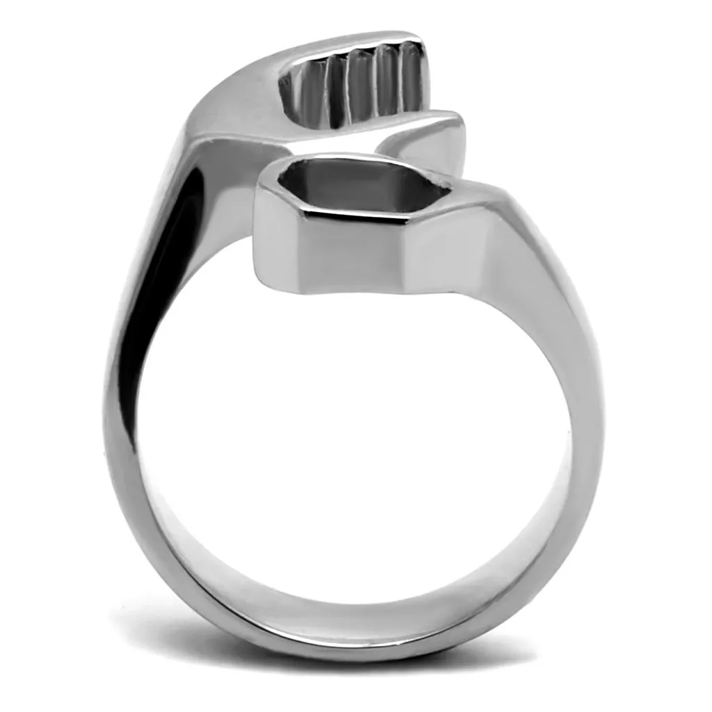 PureSteel No Stone Wrench Shape Ring