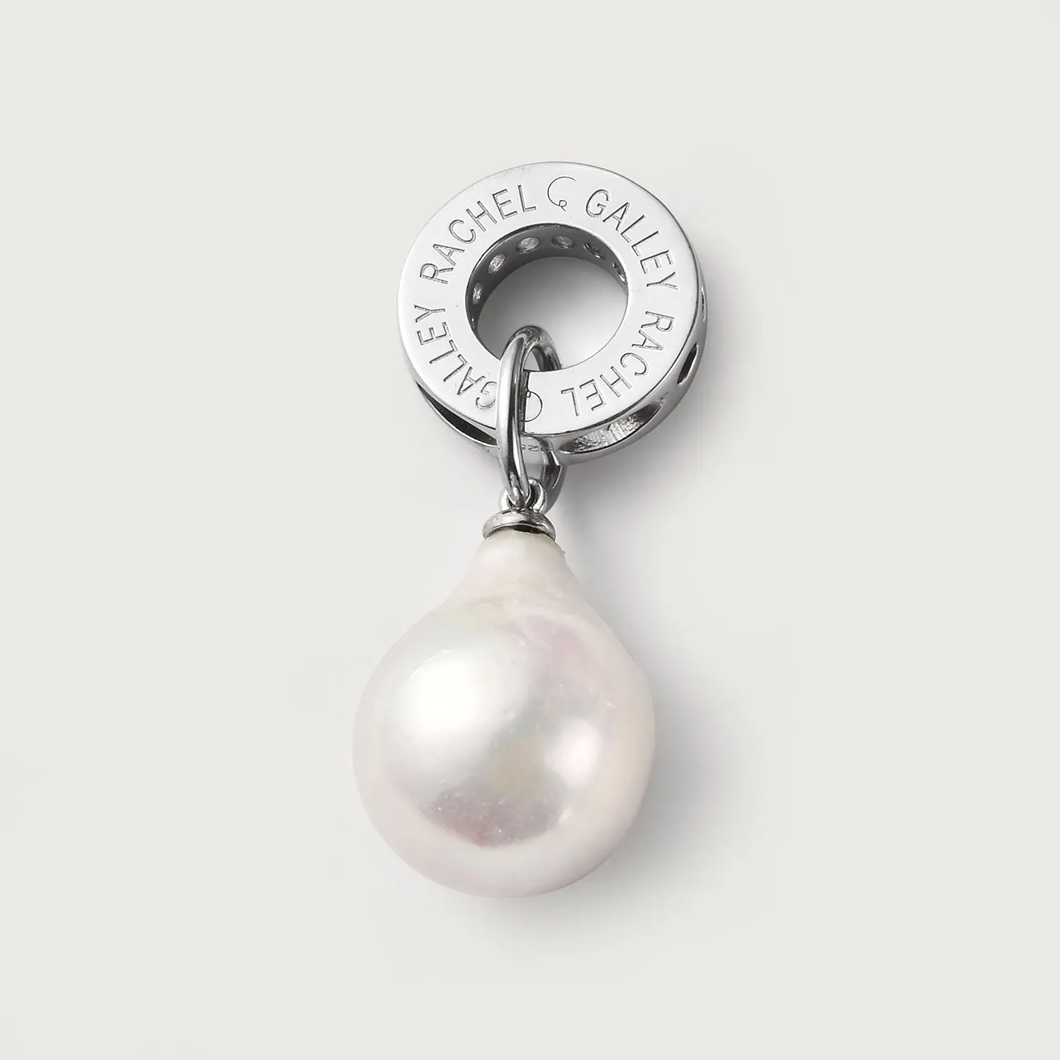 Rachel Galley Solitaire Baroque Pearl Pendant   Wave Ring with White Fresh Water Pearls