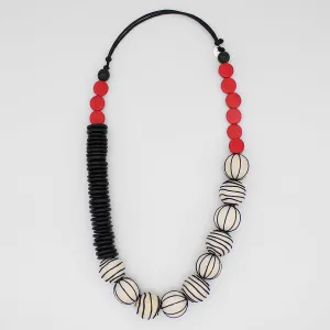 Red Anaya Wrapped Bead Necklace