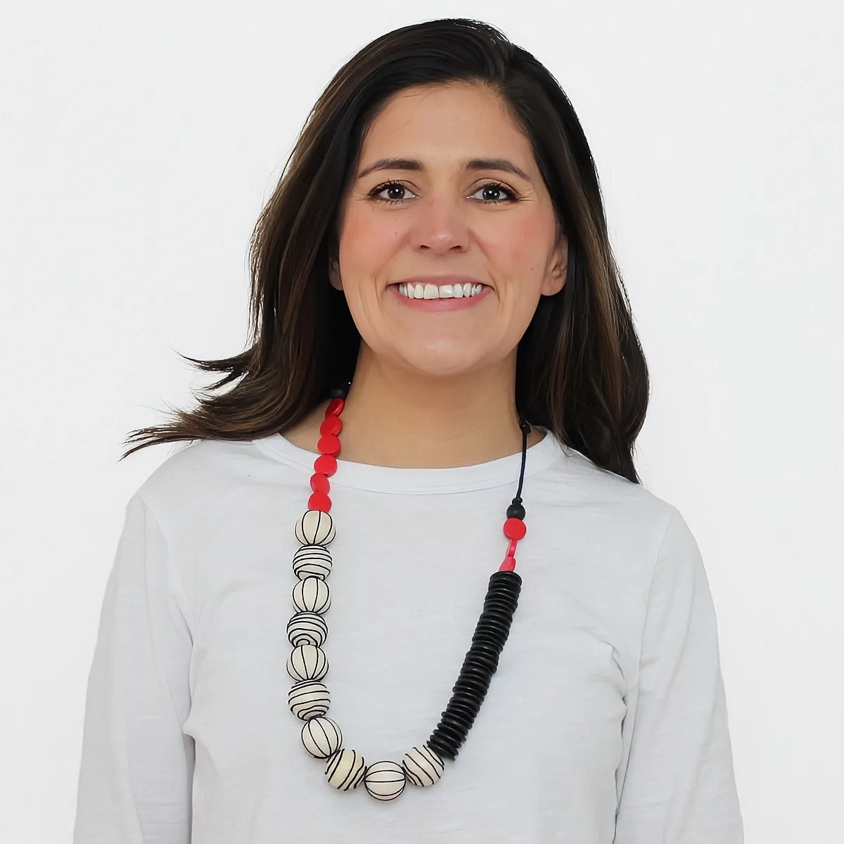 Red Anaya Wrapped Bead Necklace